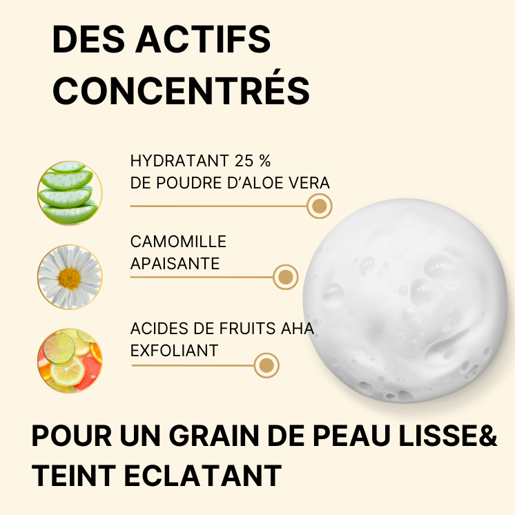 Mousse Éclat Nettoyante & Exfoliante — Booster de teint 150ML - 300 utilisations